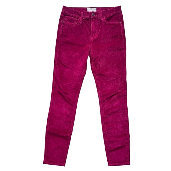 Current/Elliott The Stiletto Corduroy Pant Size 27 Magenta Excellent Condition - Picture 4 of 9